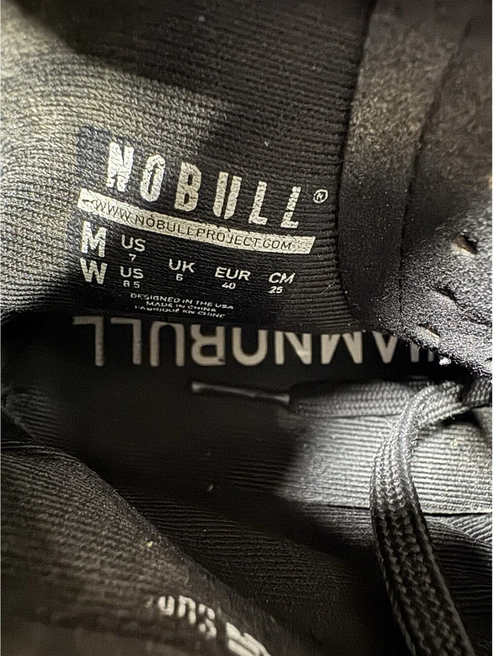 NOBULL High Top Trainer Shoes Black SuperFabric CrossFit Gym Men’s 7 Women’s 8.5
